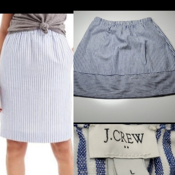 J. Crew Dresses & Skirts - NEW J CREW COTTON LINEN MIDI SKIRT G5892 POCKETS